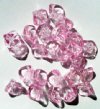 25 9mm Transparent Pink Three Petal Flower Drop Beads